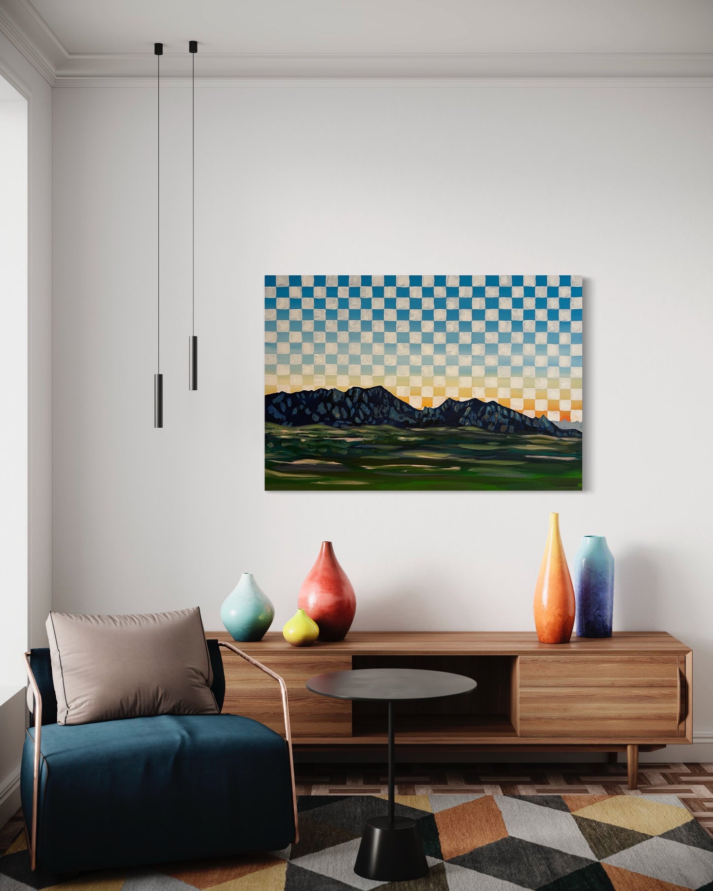 Checkerboard Skies Over The Rockies- Painting 4