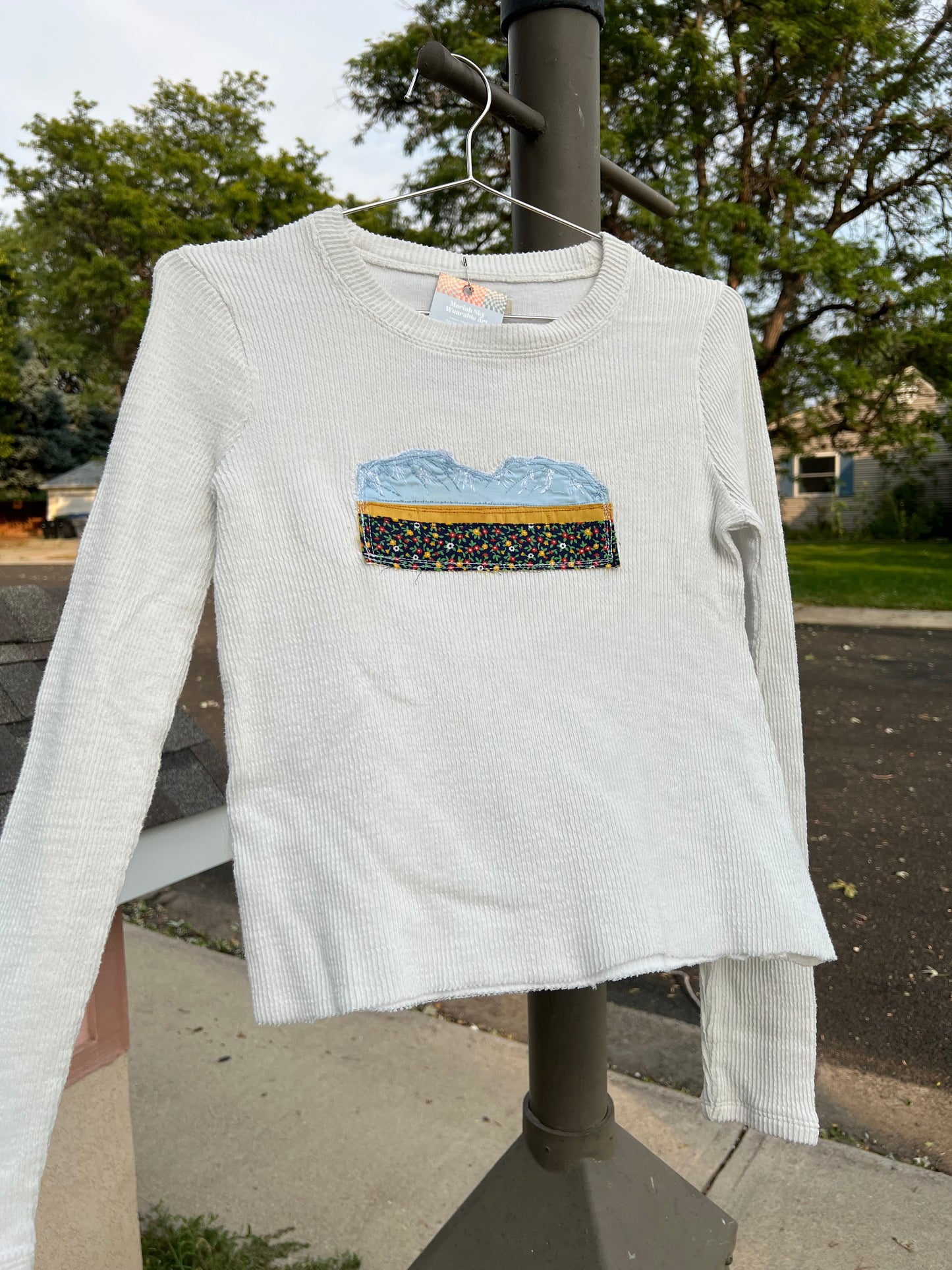 Madewell waffle long sleeve with Boulder inspired landscape