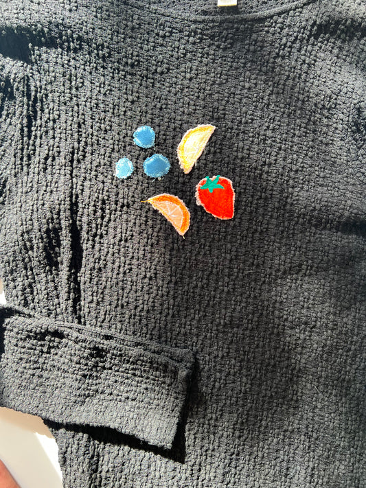 Fruit lace long sleeve- anthro xl