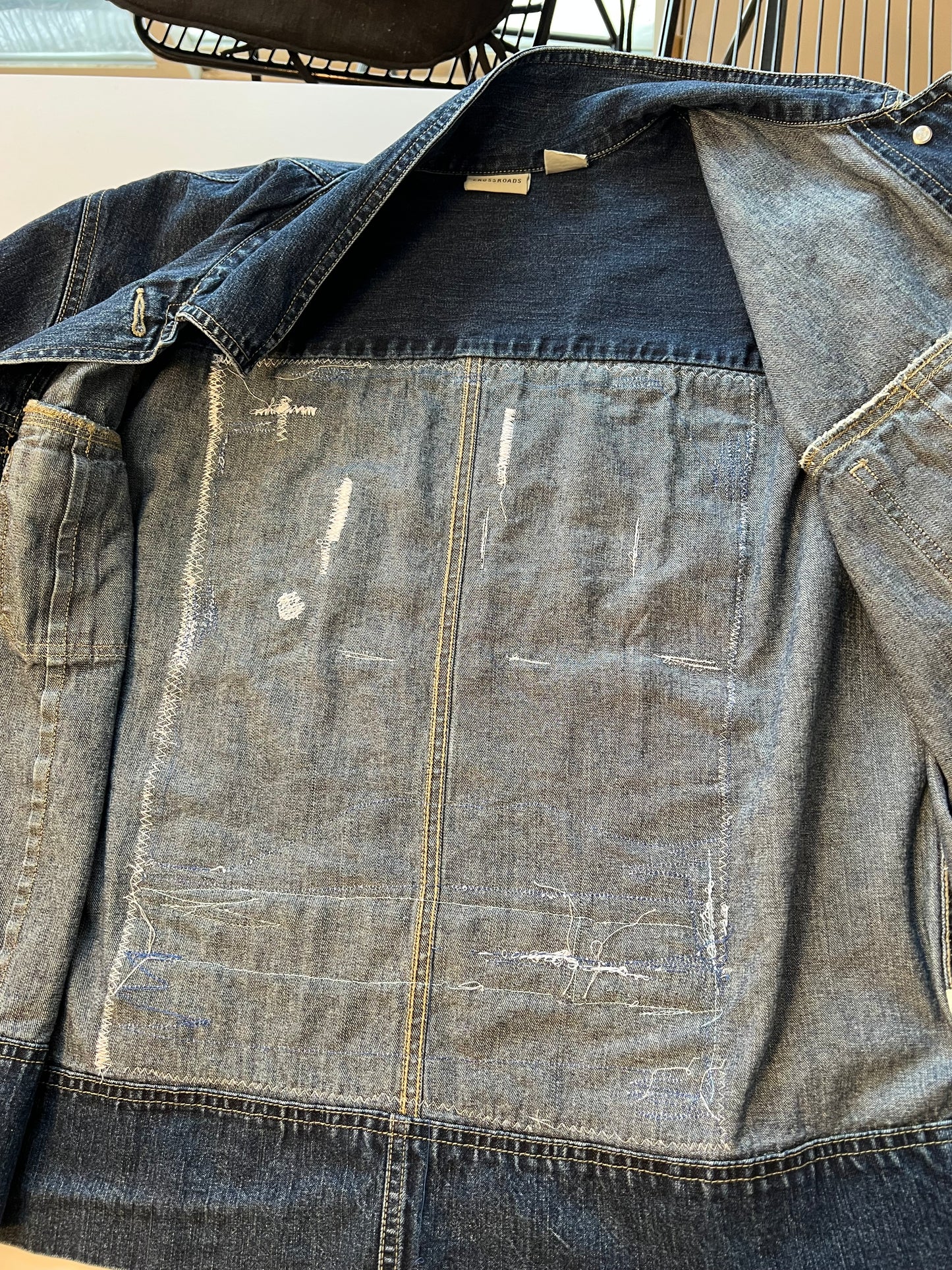 Denim on denim quilted patch Jacket