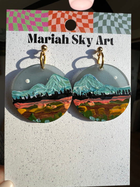 28mm Resin & Walnut Wood Landscapes #1