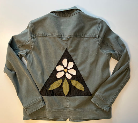 Greenish/blue floral patch jacket