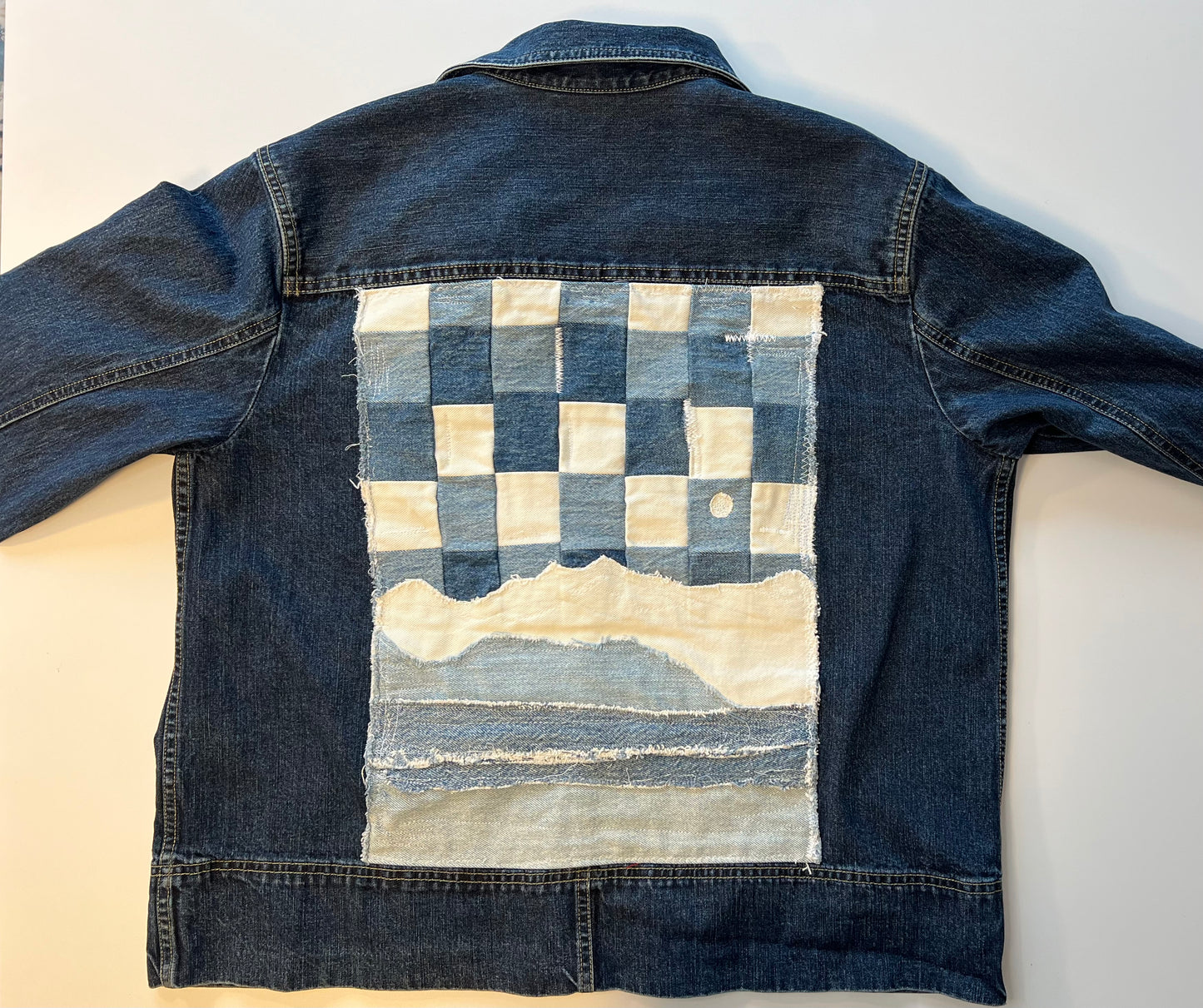 Denim on denim quilted patch Jacket