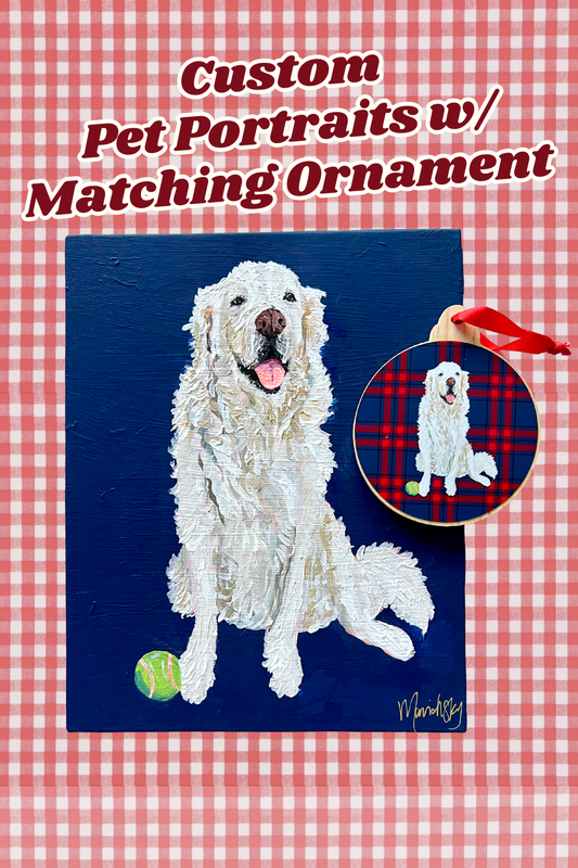 Pet Portraits with Matching Ornament Print