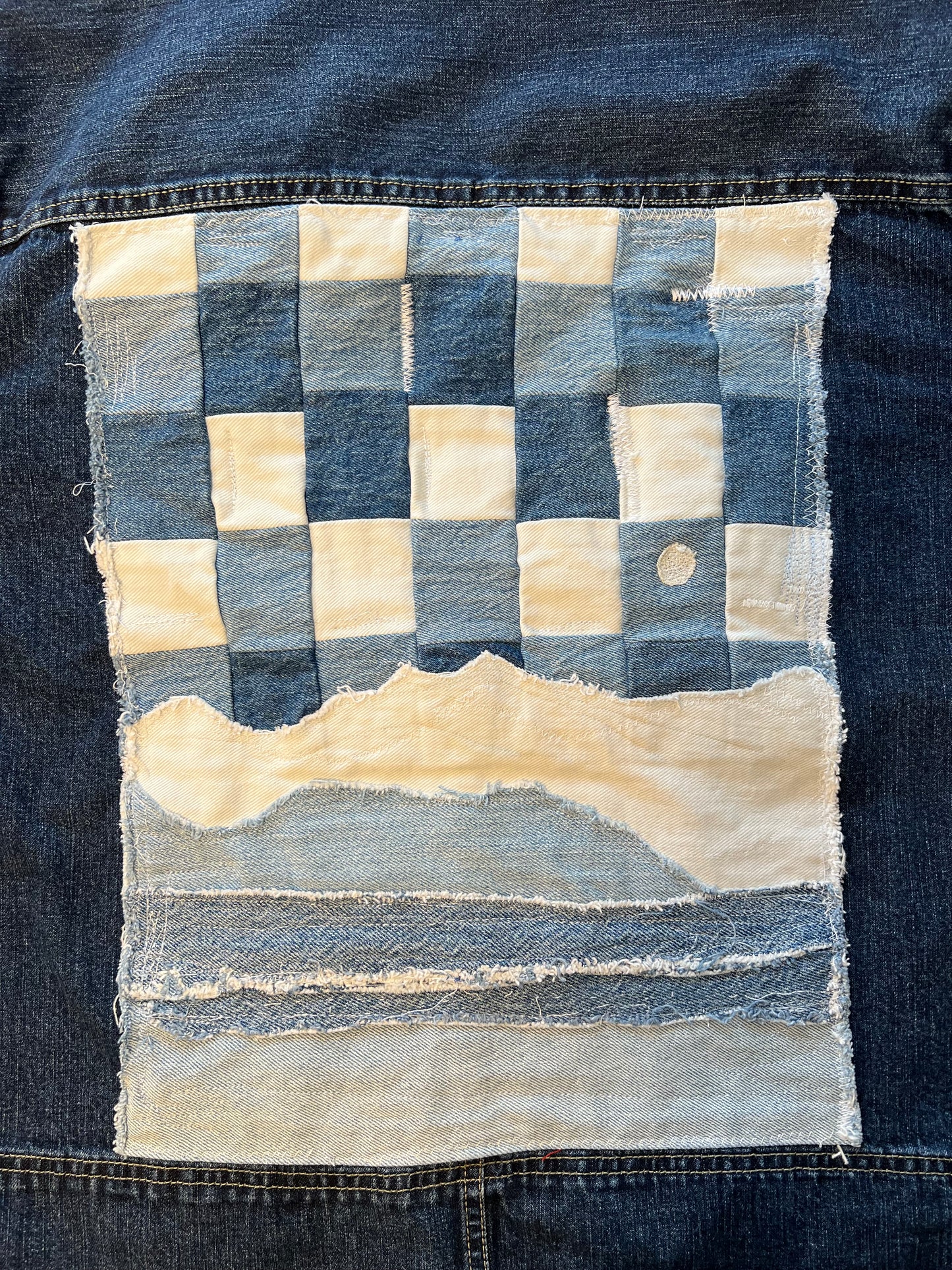 Denim on denim quilted patch Jacket