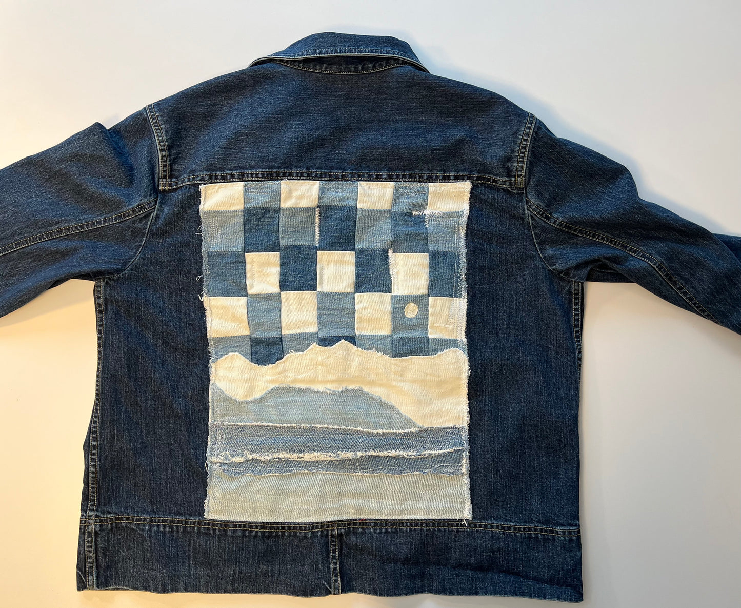 Denim on denim quilted patch Jacket