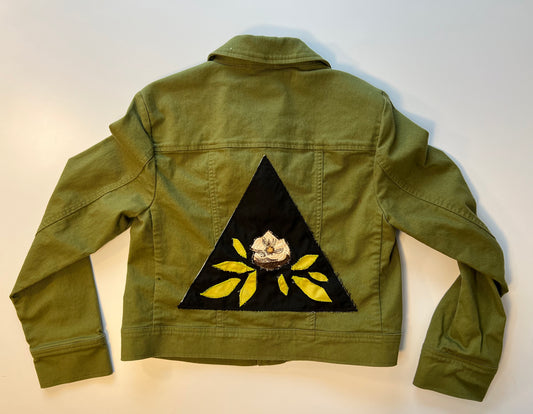 Green Boden Jackey with floral embroidered patch