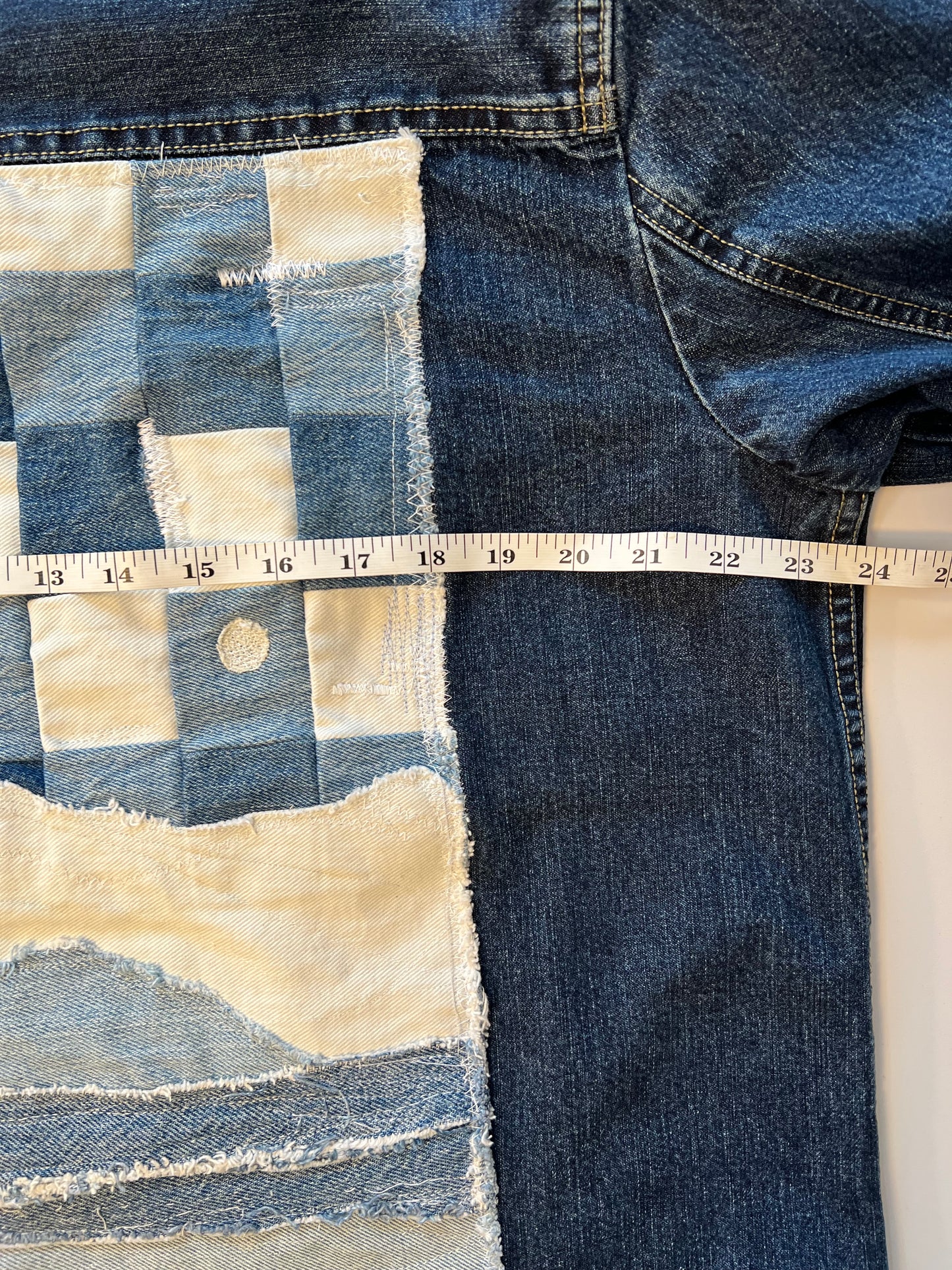 Denim on denim quilted patch Jacket