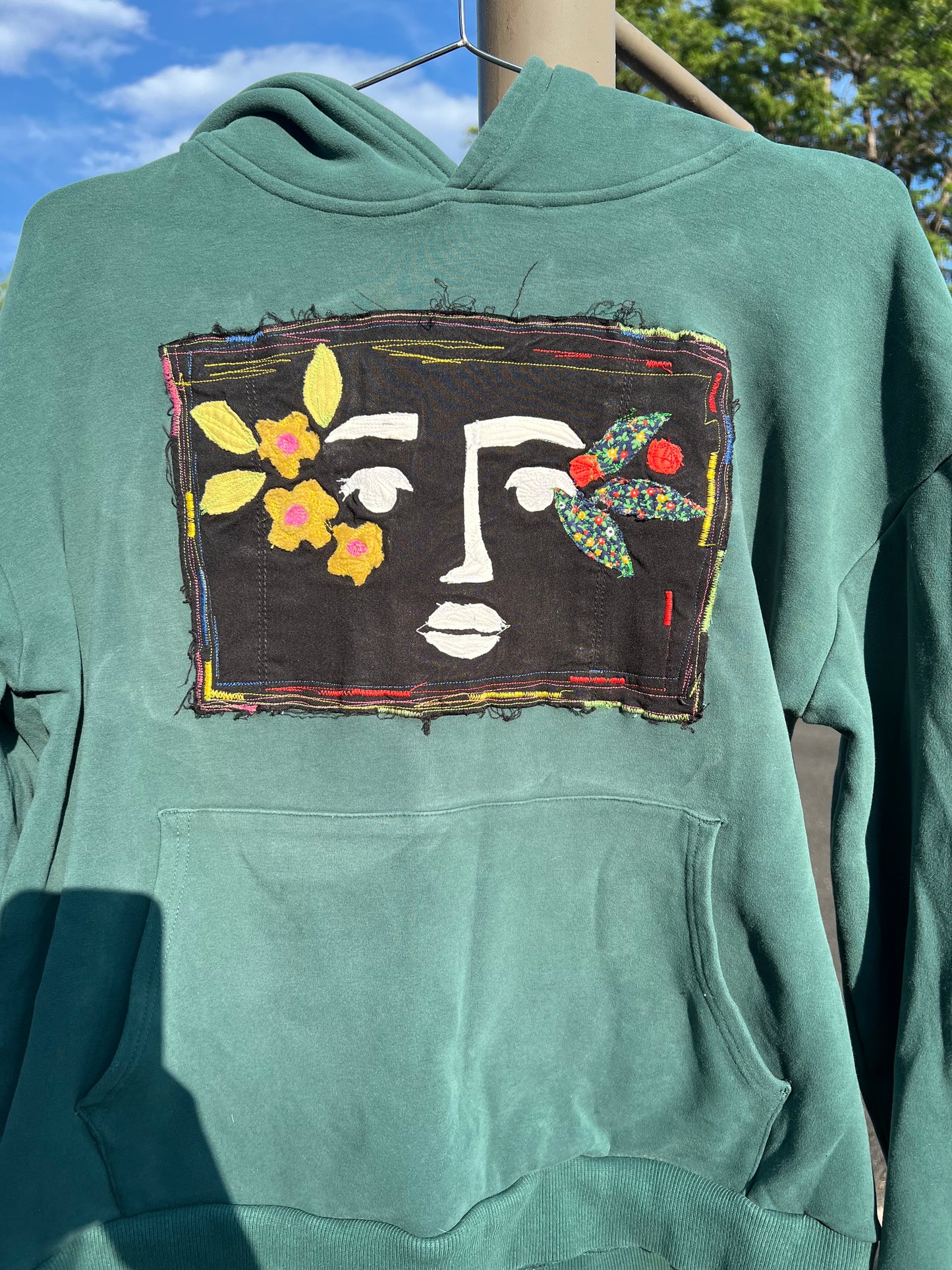 Face art stretchy hoodie