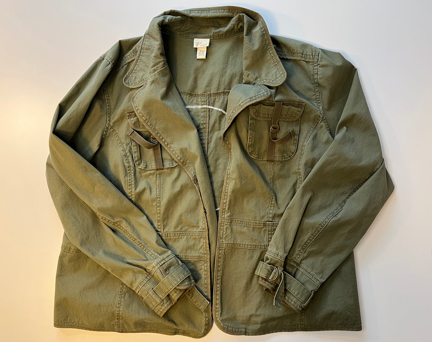 Green jacket with Rick Rack patch
