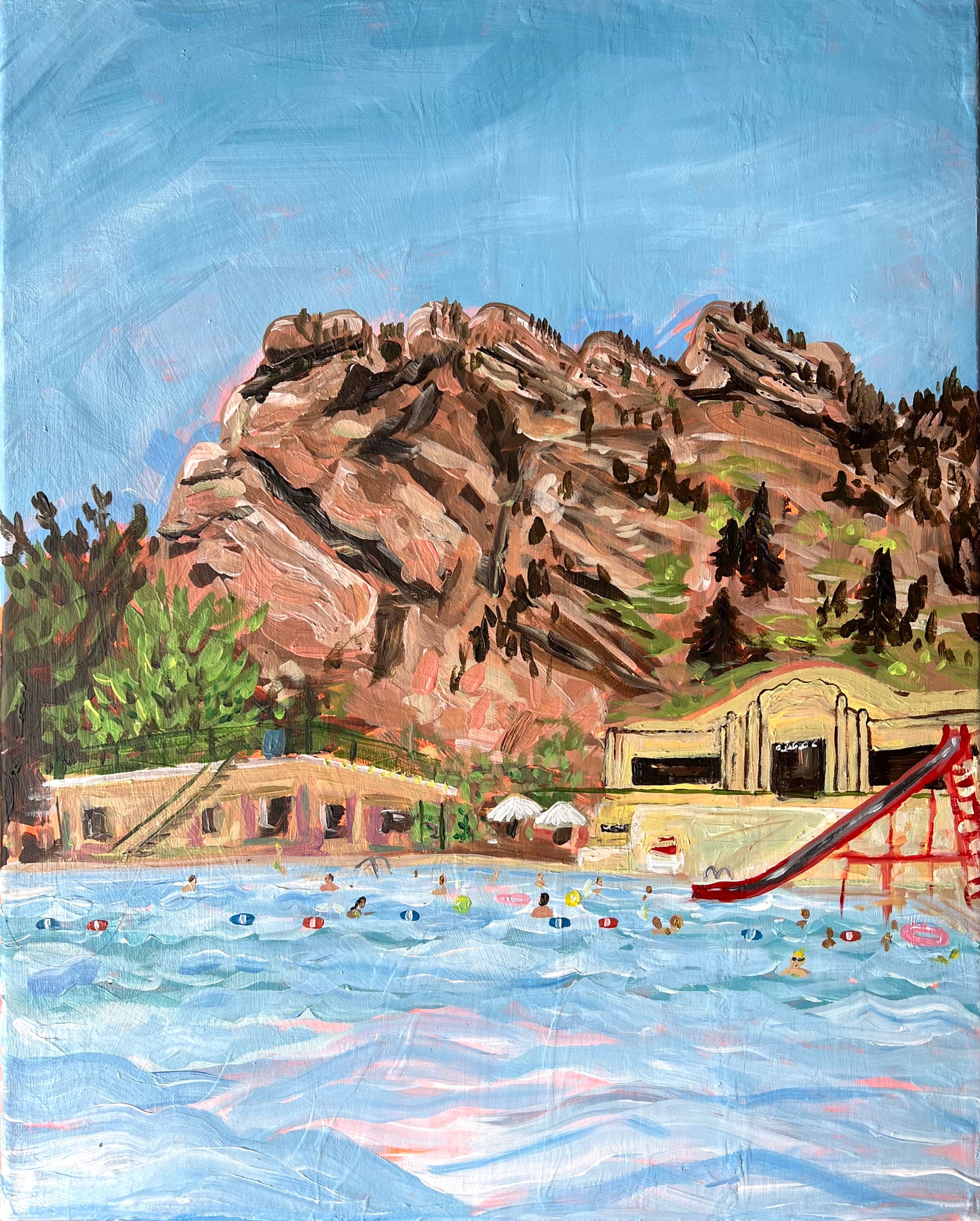 Eldorado Springs Pool Original Painting- 16'x20' on canvas