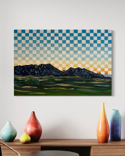 Checkerboard Skies Over The Rockies- Painting 4