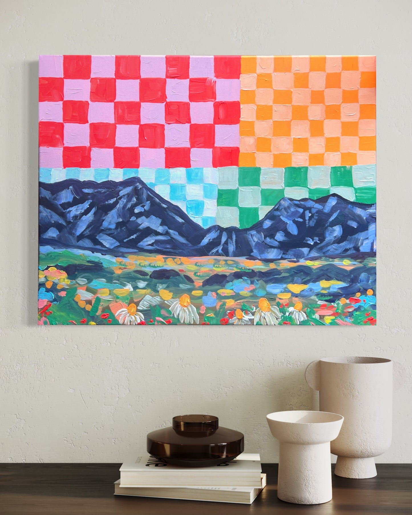 Checkerboard Skies Over The Rockies- Painting 3