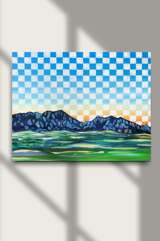 Sunrise- Checkers over Boulder- Print