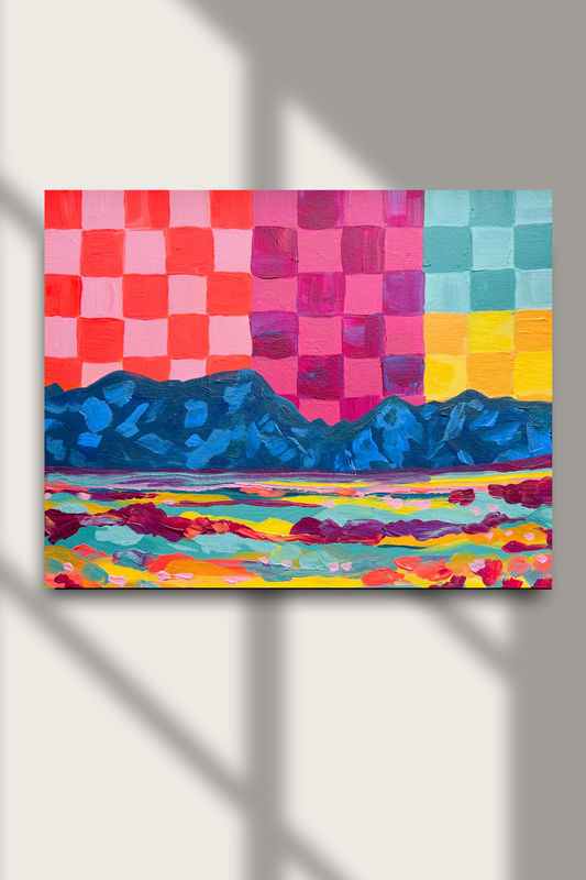 multicolored- Checkers over Boulder- Print