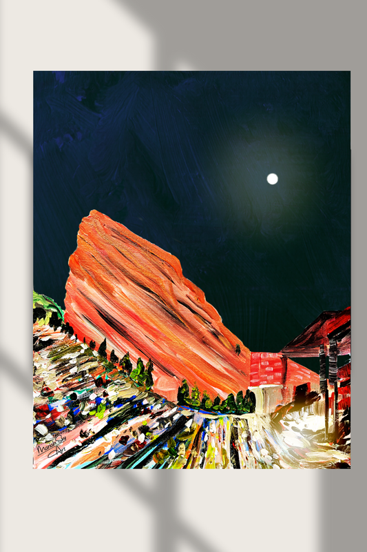 Red Rocks at Night Print