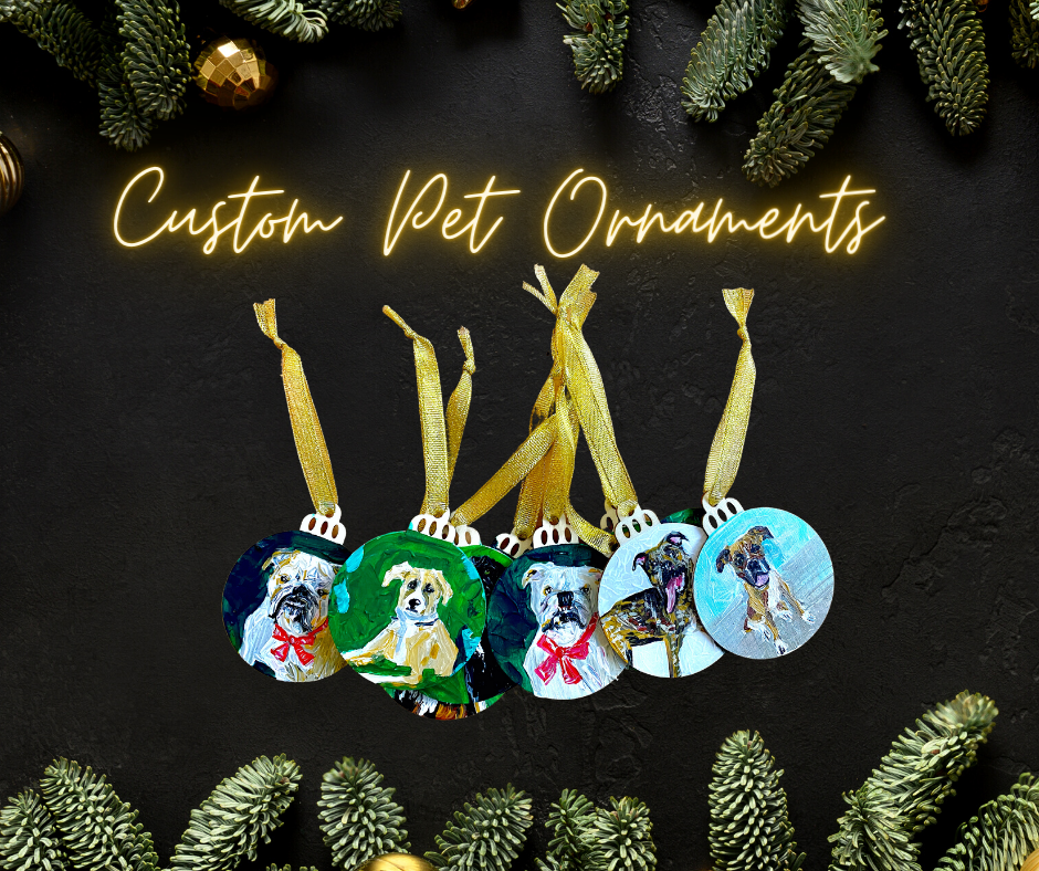 Custom Pet Portrait Ornaments- Spots Limited!