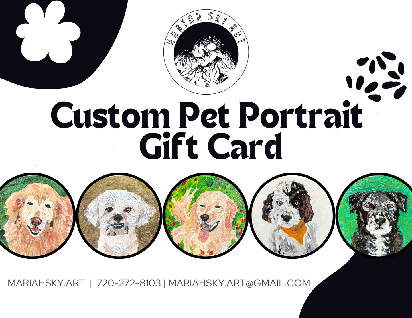 Custom Pet Portrait Gift Card